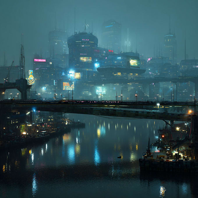 do a awesome cyberpunk futuristic city art or night city