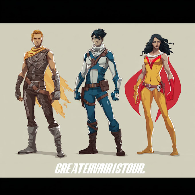 create scifi, fantasy, superhero character design