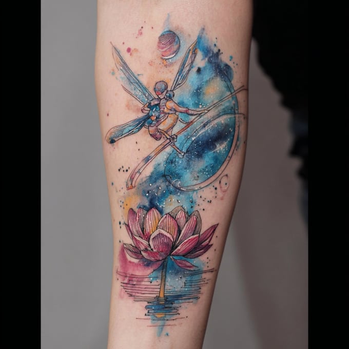 custom a watercolor tattoo design