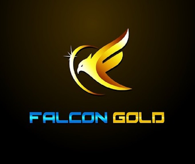 design popular unique falcon gold logo