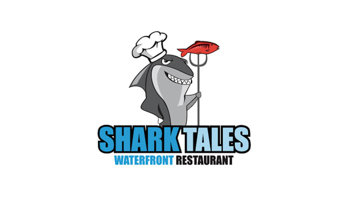 design consulting restaurant shark tales logo