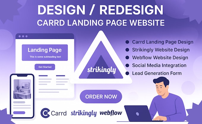 design or redesign mobile optimized strikingly website with full SEO setup