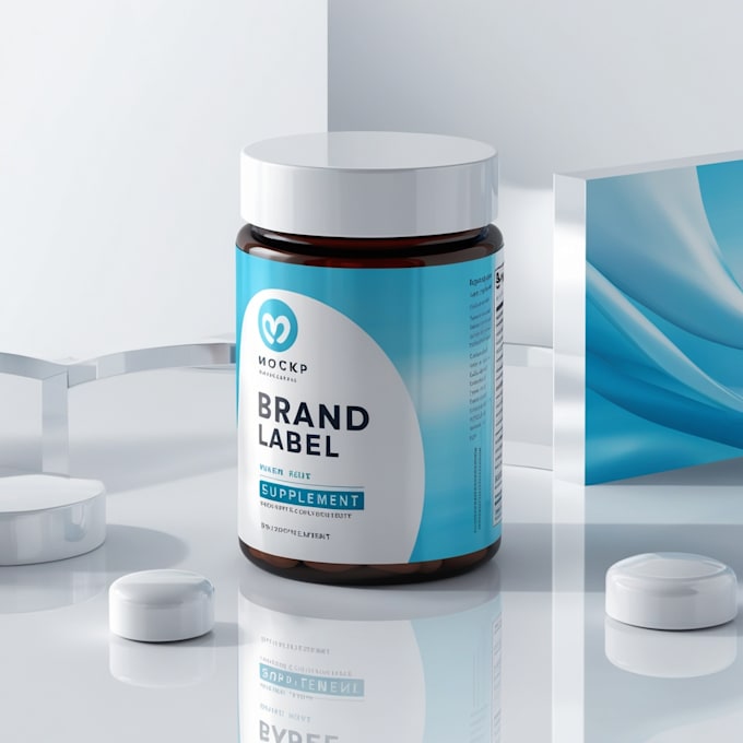 design packaging product label design supplement label 3d mockup 3d visual ads