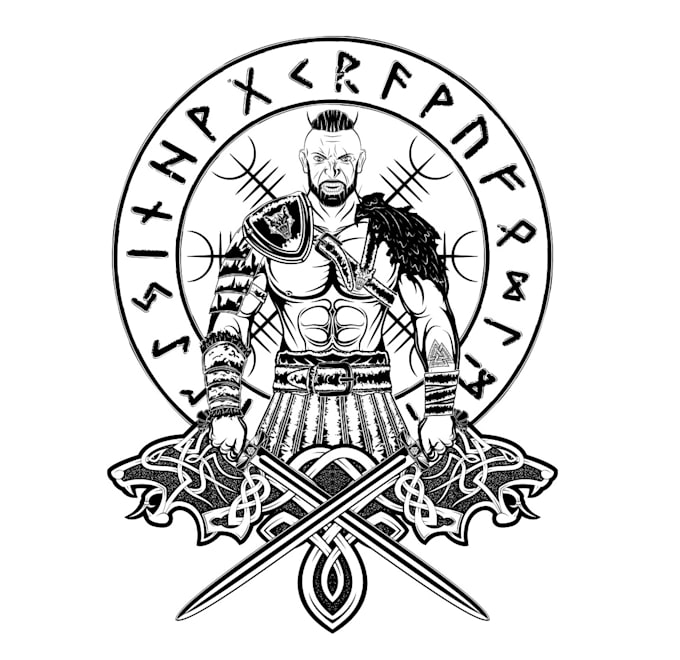 design professional viking warrior logo for your brand