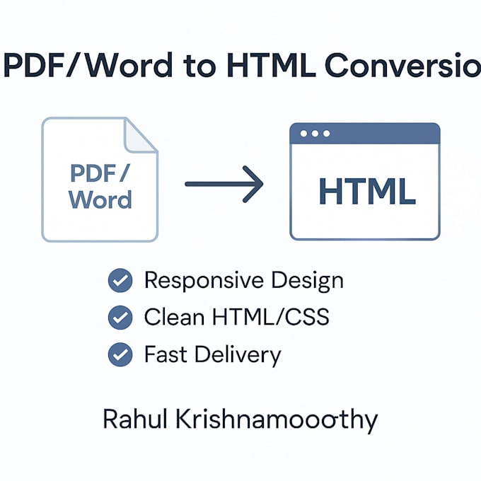 convert PDF or word documents into clean, responsive HTML and CSS