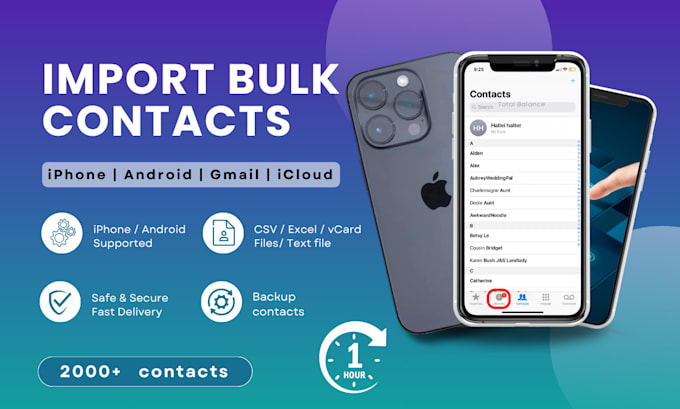 import or add contacts in bulk to iphone, android, or whatsapp