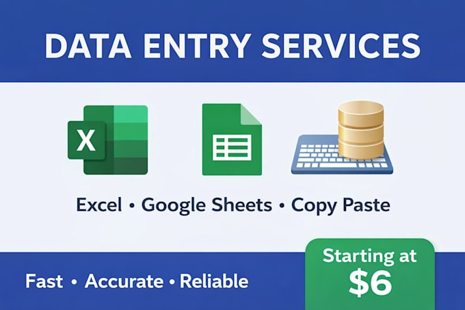 fast and accurate data entry excel google sheet copypast