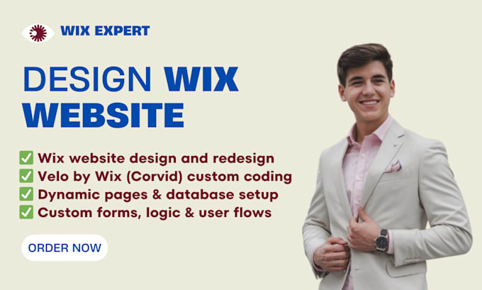 create wix website design, do custom wix velo code