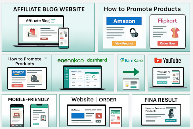 create an SEO optimized affiliate blog website for amazon, flipkart, meesho