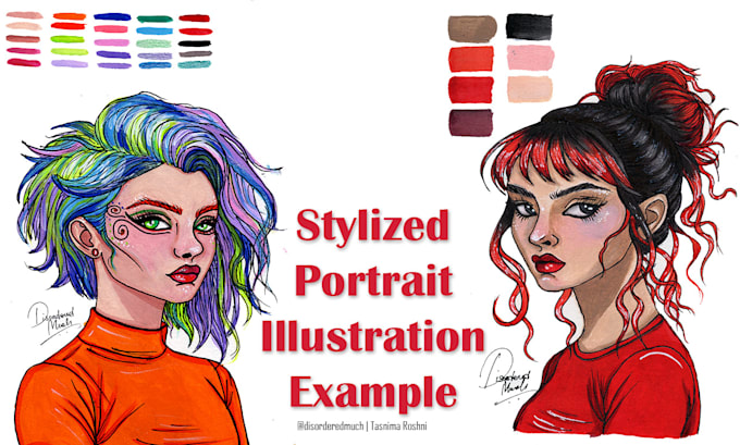 Hand draw stylized character illustration by Tasnima_roshni | Fiverr