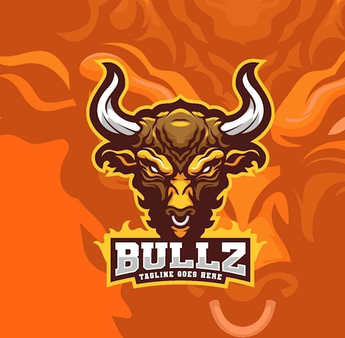 custom bull logo design powerful, bold unstoppable