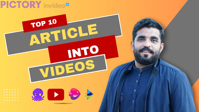 convert your articles into videos using pictory and invideo