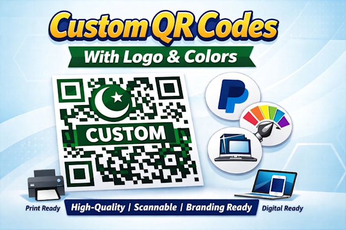 design custom qr code with logo, colors and branding