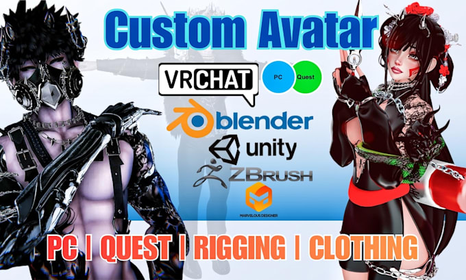 create vrchat custom avatar high quality for you