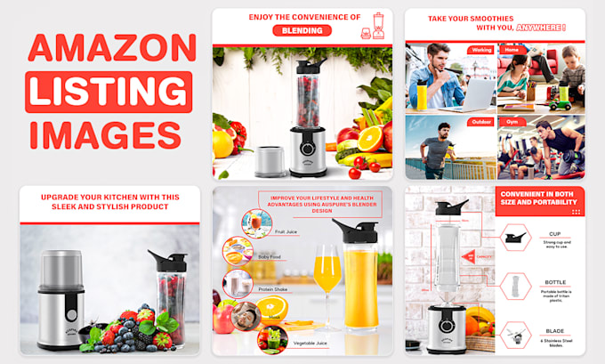 design amazon listing images infographic and product listing image