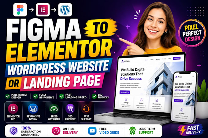 convert figma design to wordpress elementor website