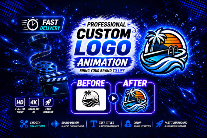 create a professional custom logo animation
