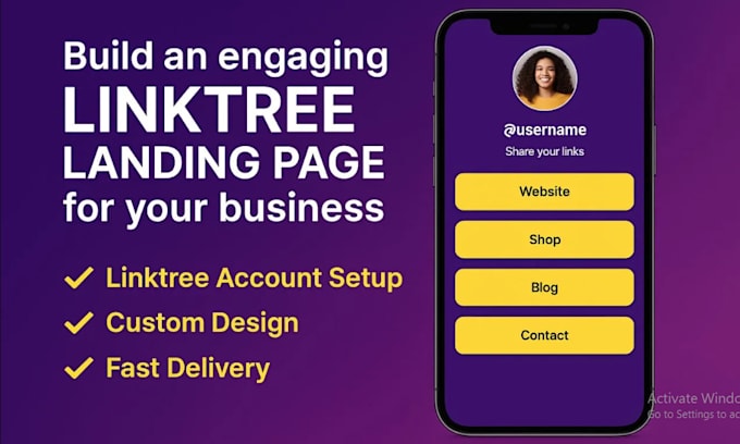 Set up linktree, beacons, taplink, stan store, link in bio landing page ...