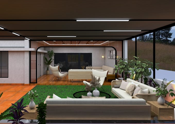 landscape remodel, terrace gazebo rendering, loggia, outdoor livingspace,balcony