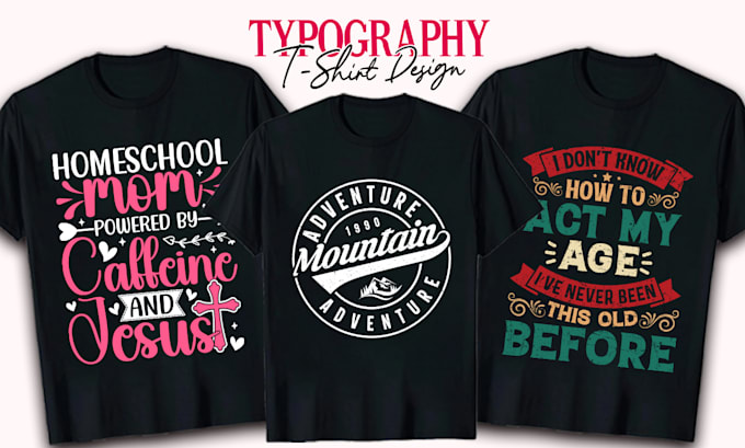 design custom typography t shirt graphics for pod