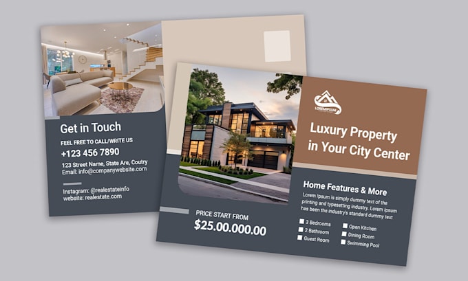 design real estate and business postcards and eddm postcard