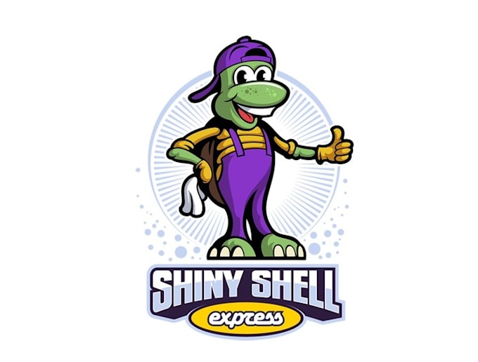 design shiny shell express colorful mascot logo