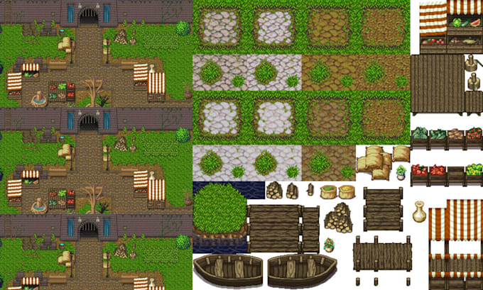 do pixel art background, pixel tilemap rpg maker pixel game asset pixel tileset
