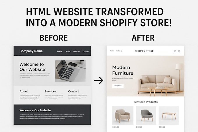 convert HTML CSS website into a professional shopify ecommerce store