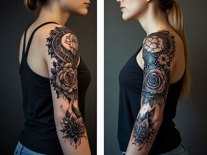 do sleeve tattoo design, realistic tattoo design