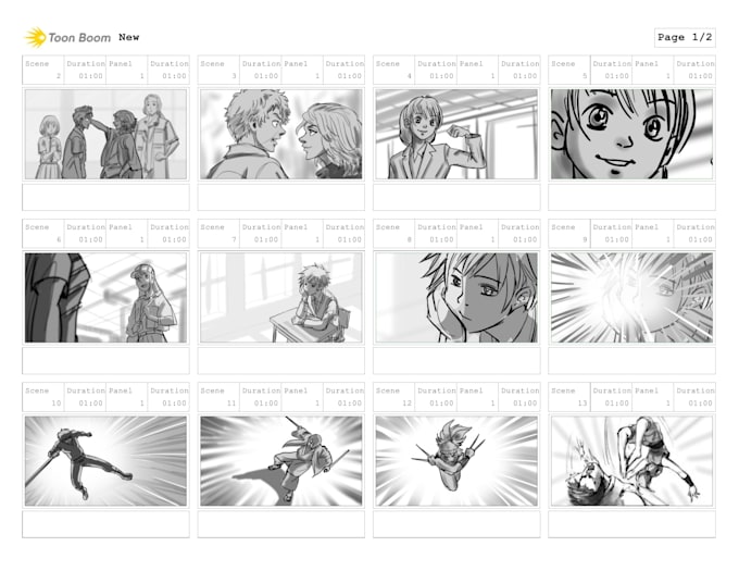 create storyboards for 2usd per panel