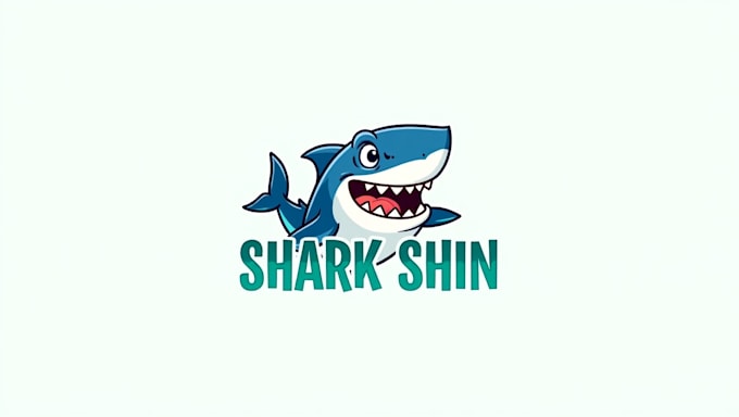 design shark mascot logo with express deliver