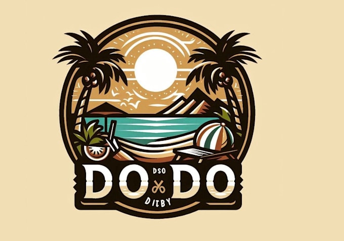 create unique summer beach logo with for your company