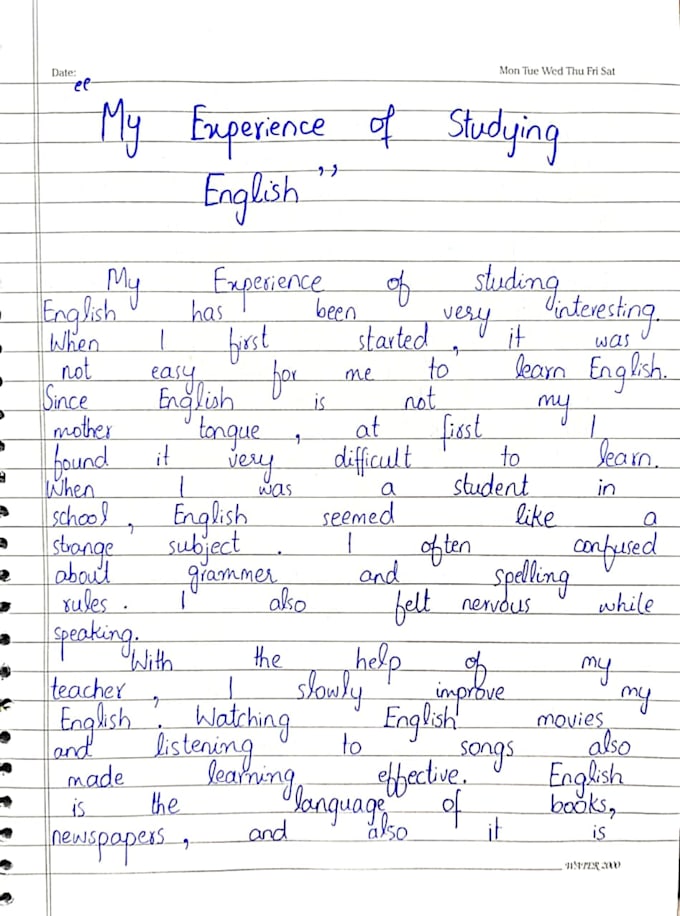 handwrite any documents, studynotes and assignments