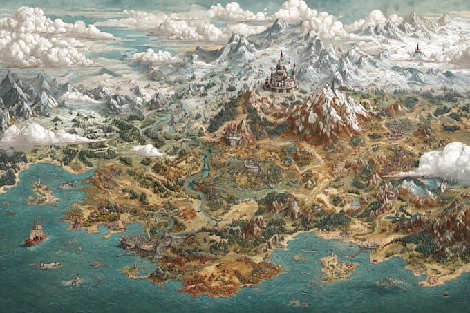 design custom fantasy map illustration