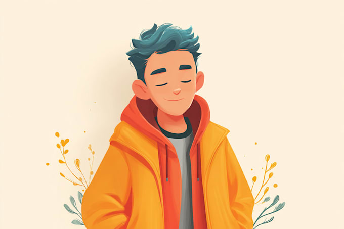draw 2d vector character illustration for you