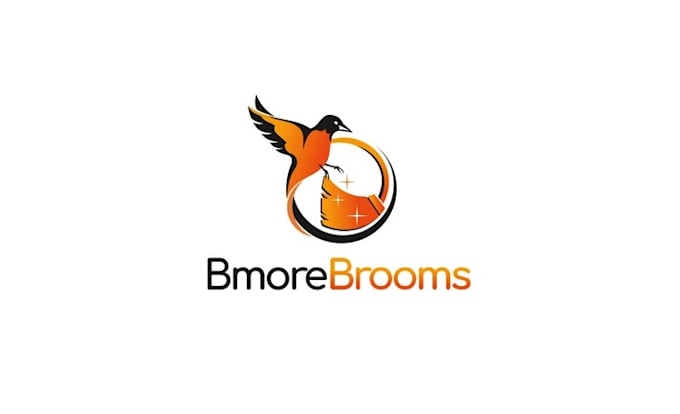 design unique brooms cleaning company logo