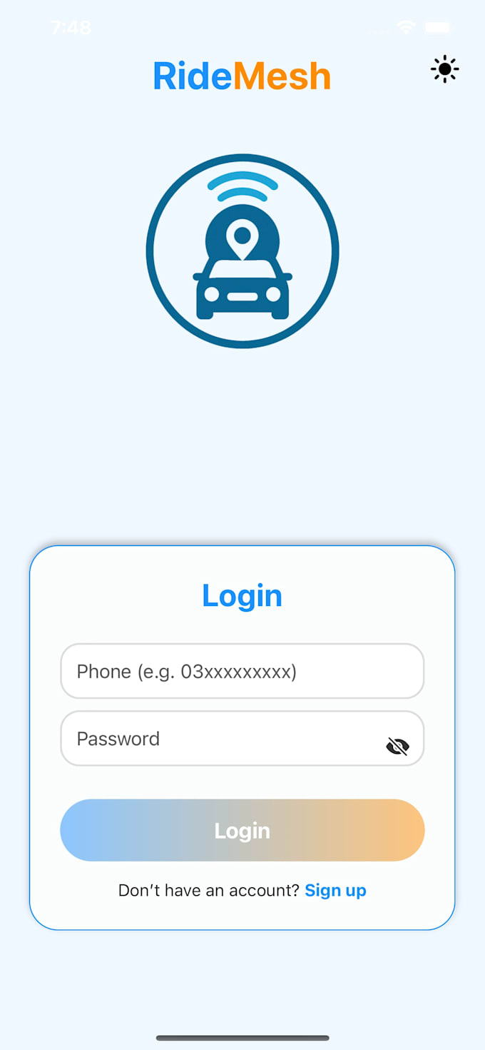 build a modern and interactive frontend UI using react native and expo
