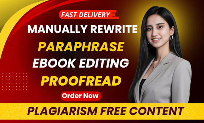 manually rewrite, edit, and proofread your book, plagiarism free content