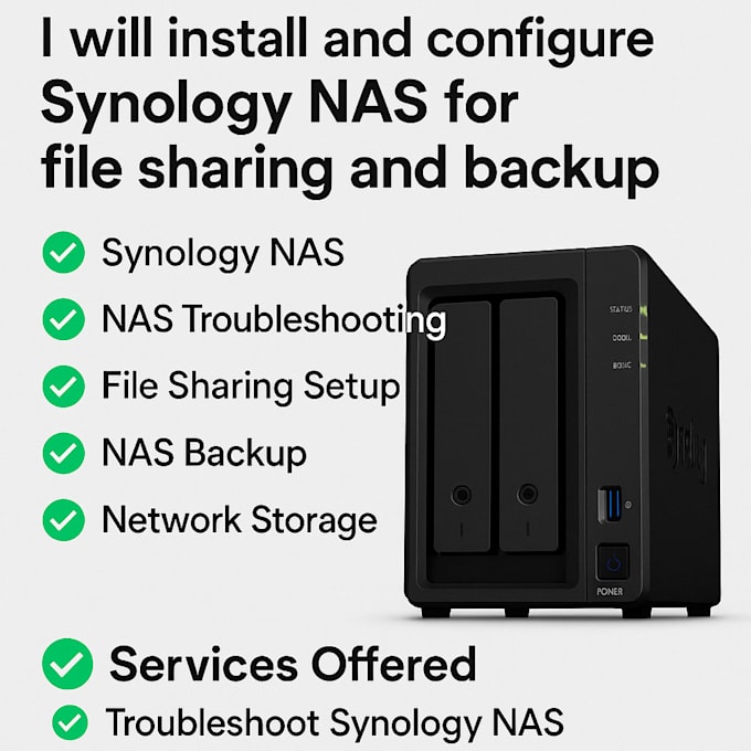 Install and configure synology nas for file sharing and backup by ...
