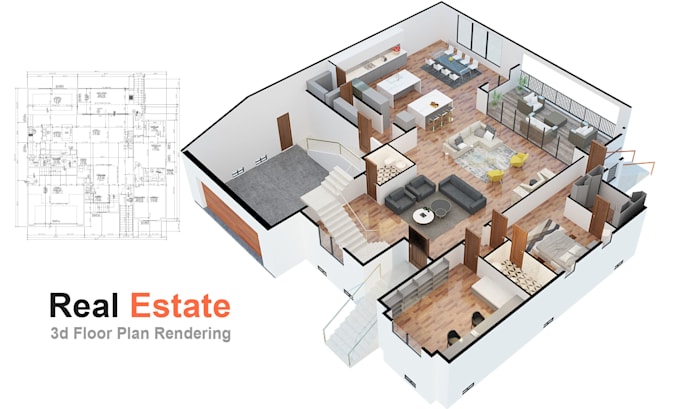 Create high quality 3d floor plan render by Raihanhh | Fiverr