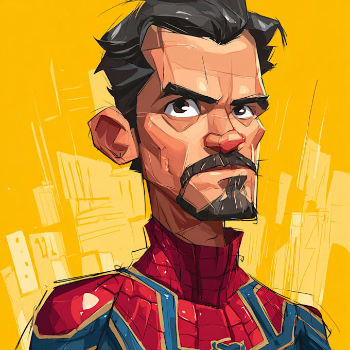 draw illustration caricature superhero