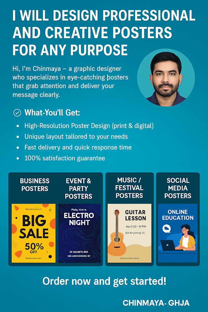 design professional and creative posters for any purpose