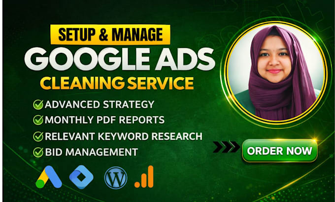 launch google PPC search ads campaign for US local cleaning services