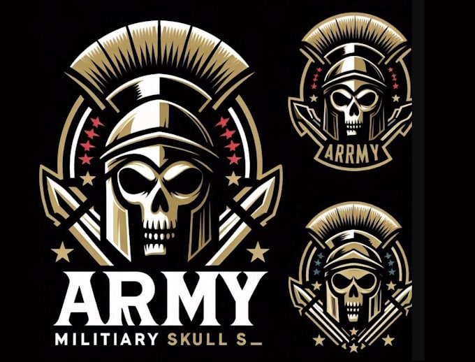do army military skull spartan helmet logo