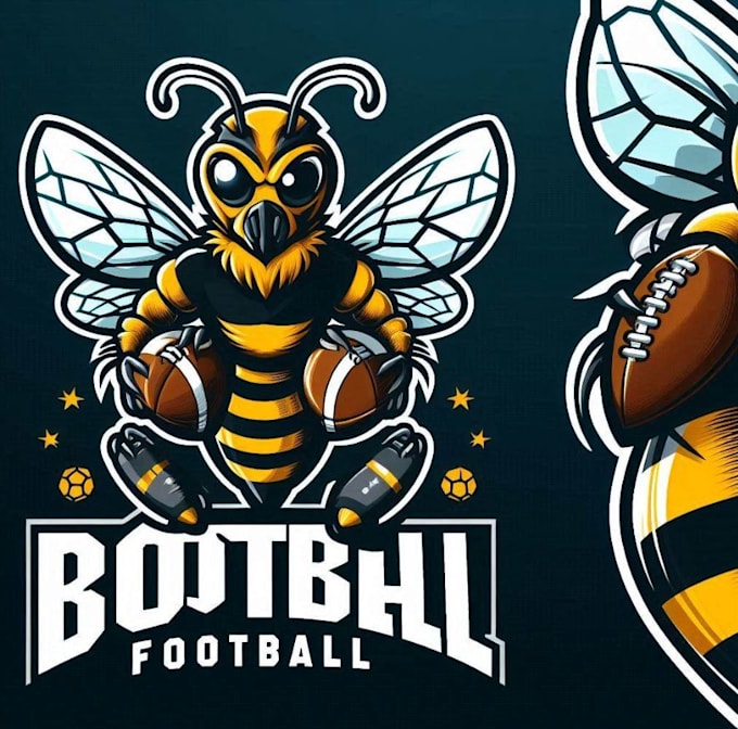 design mascot football bee logo