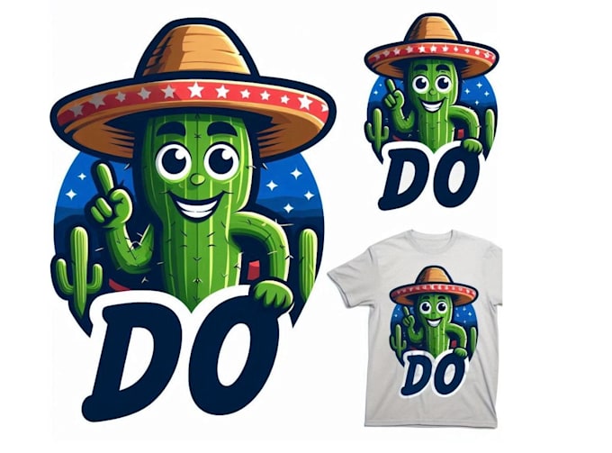 do mascot cactus logo t shirt design