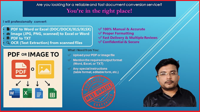 convert pdf to word, pdf to excel, image to word and image to excel