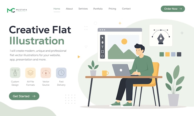 create unique modern flat vector illustration