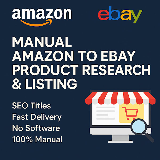 research and list products from amazon to ebay manually