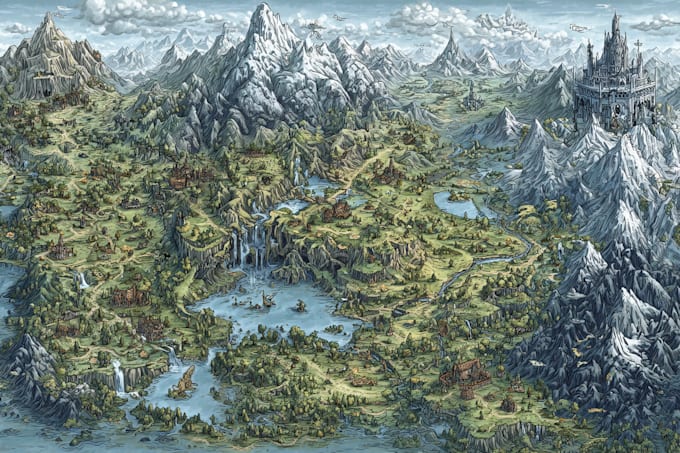 draw a custom map for fantasy, scifi, book